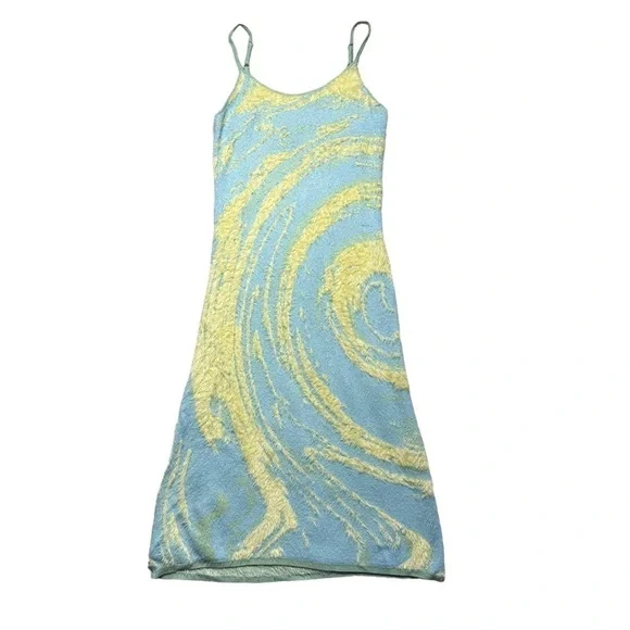 House of Sunny Hockney Faux Fur Knit Midi Dress US 8